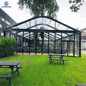 Professional Canadian Italian Black Aluminum Structure Frame Glass Canopy