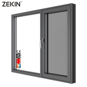 Thermal Break Tilt And Turn Window Double Tempered Glass Aluminum Casement Windows