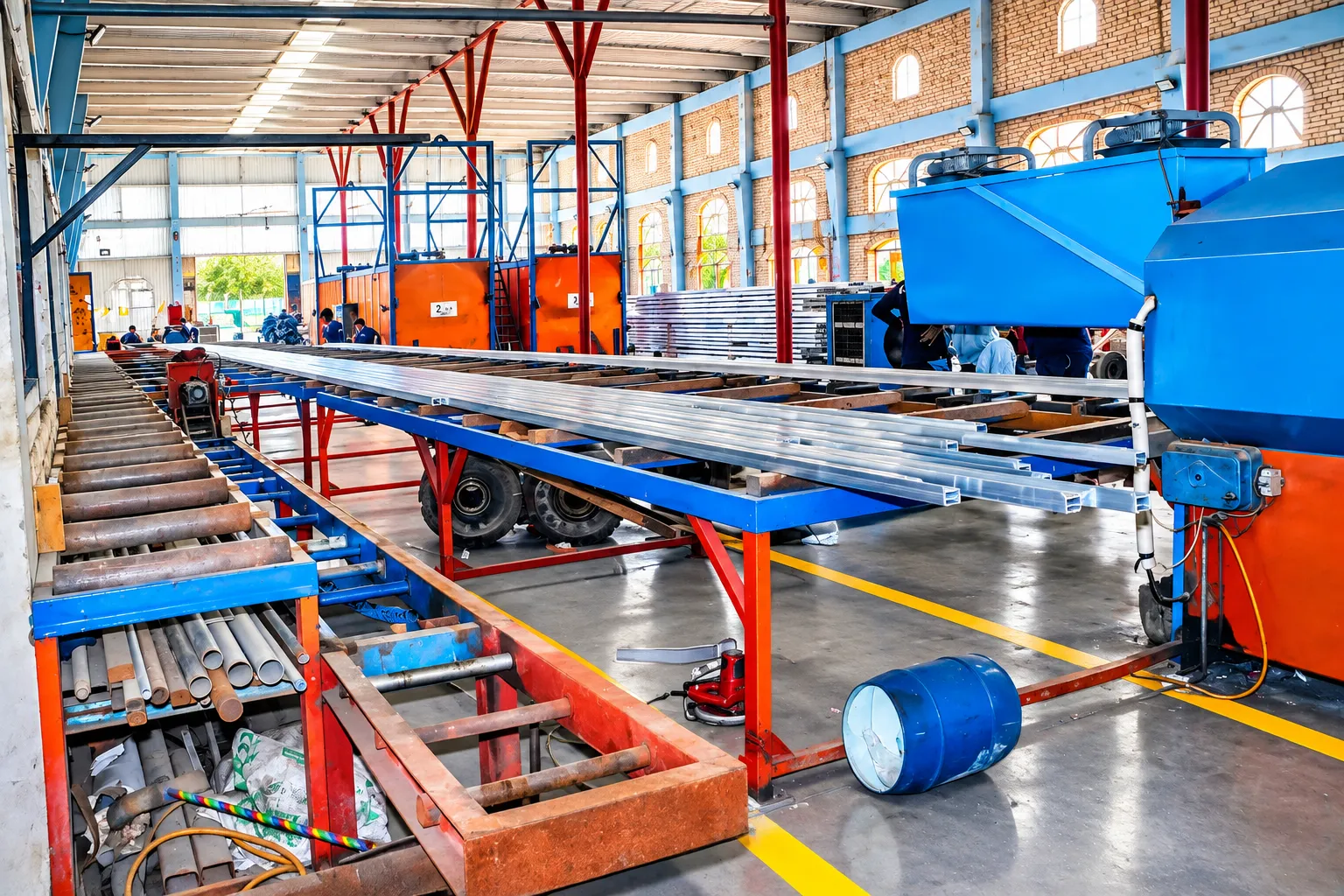 Main production floor and profile handling area