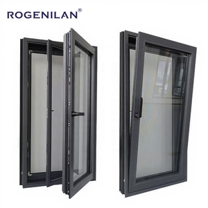 CE Certified Slim Narrow Frame Hurricane Proof Sound Insulated Tilt Turn Aluminum Windows